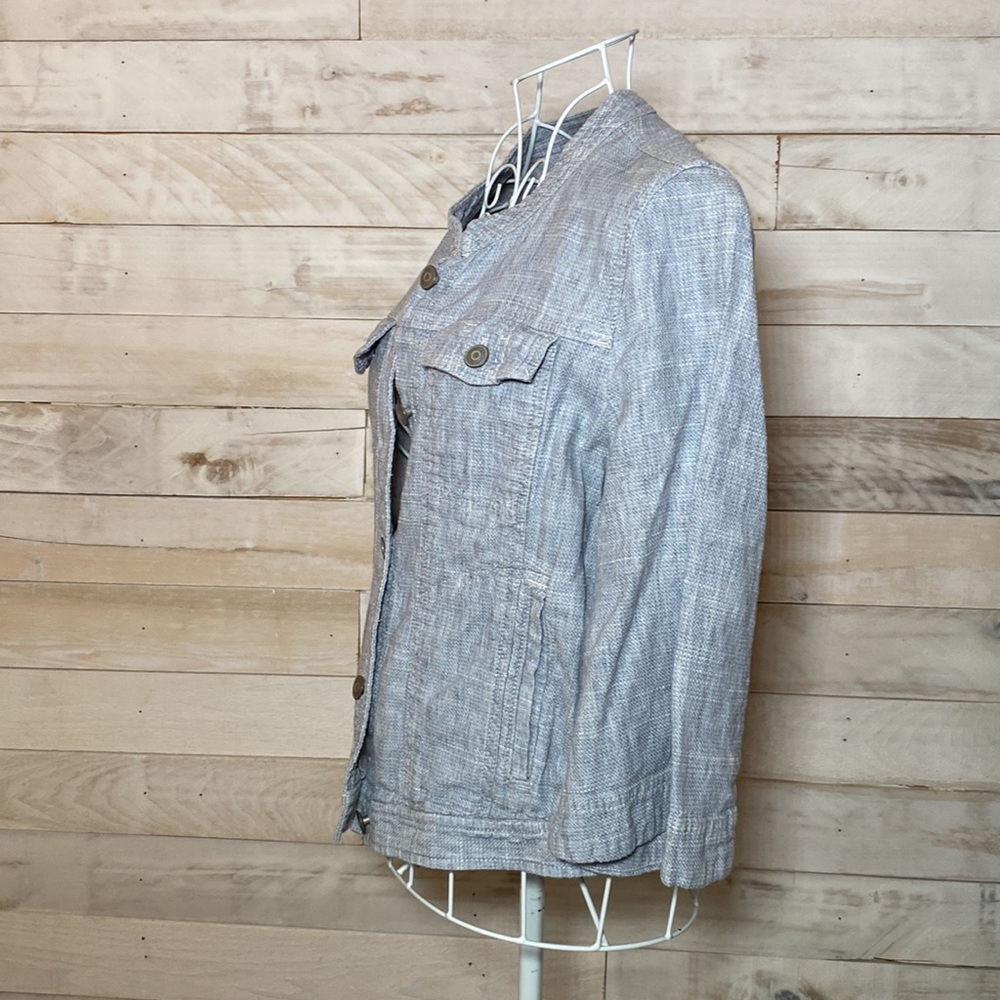 Loft Light Blue Lightweight Button Down Jacket - image 3